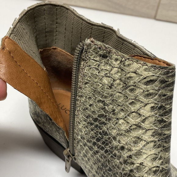 Lucky Brand Snake-Embossed Leather Ankle Boot - Picture 6 of 10